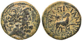 SYRIA, Seleukis and Pieria. Antioch. Pseudo-autonomous issue, time of Augustus, 27 BC-14 AD. Ae (bronze, 6.69 g, 21 mm), 12/13 AD. Laureate head of Ze...