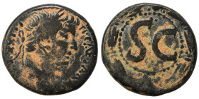 SYRIA, Seleucis and Pieria. Antioch. Tiberius, 14-37. Ae (bronze, 14.15 g, 31 mm). TI CAESAR [AVG TR POT] XXXIII Laureate head right. Rev. Large S C w...