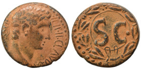 SYRIA, Seleucis and Pieria. Antioch. Claudius, 41-54. As (bronze, 15.64 g, 26 mm). IMP·TI·CLAVD·[CAE AV·GER] Laureate head right. Rev. Large S•C withi...