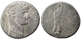 SYRIA, Seleucis and Pieria. Antioch. Nero, 54-68. Tetradrachm (silver, 14.68 g, 25 mm). NEPΩNOΣ KAIΣAPOΣ ΣEBAΣTOY Laureate head of Nero to right. Rev....
