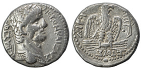 SYRIA, Seleucis and Pieria. Antioch. Nero, 54-68. Tetradrachm (silver, 14.83 g, 25 mm). NEPΩN KAIΣAP ΣEBAΣTOΣ Laureate head of Nero to right, wearing ...