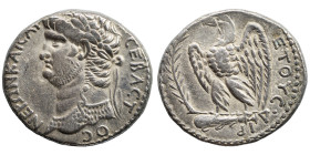 SYRIA, Seleucis and Pieria. Antioch. Nero, 54-68. Tetradrachm (silver, 14.91 g, 26 mm). ΝΕΡΩΝ ΚΑΙϹΑΡ ϹΕΒΑϹΤΟϹ. Laureate head of Nero to right, wearing...