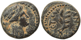 SYRIA, Seleukis and Pieria. Antioch. Pseudo-autonomous issue, time of Nero, 54-68. Ae (bronze, 3.50 g, 14 mm). Laureate and draped bust of Apollo righ...