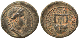 SYRIA, Seleucis and Pieria. Antioch. Pseudo-autonomous issue, time of Nero, 54-68. Ae (bronze, 3.39 g, 16 mm). Laureate and draped bust of Apollo righ...