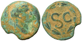 SYRIA, Seleucis and Pieria. Antioch. Otho, 69. As (bronze, 10.85 g, 26 mm). Laureate head of Otho to right. Rev. Large S C within laurel wreath. RPC I...
