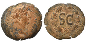 SYRIA, Seleucis and Pieria. Antioch. Otho, 69. Ae (bronze, 8.97 g, 25 mm). IMP M OTHO CAE AVG Laureate head right. Rev. S C in laurel wreath. RPC 4319...