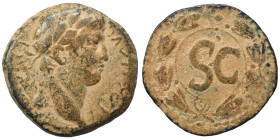 SYRIA, Seleucis and Pieria. Antioch. Otho, 69. Ae (bronze, 5.27 g, 21 mm). [IMP M OTHO CAE AVG] Laureate head right. Rev. S C in laurel wreath. RPC 43...