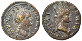 SYRIA, Seleucis and Pieria. Antioch. Vespasian, 69-79. Hexachalkon (bronze, 4.70 g, 19 mm). IMP• VESP• AVG• P• M• T• P• Laureate head to left. Rev. AN...