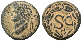 SYRIA, Seleucis and Pieria. Antioch. Domitian, 81-96. 'As' (bronze, 15.18 g, 26 mm). IMP DOMITI[ANVS CAES AVG] Laureate head of Domitian to left. Rev....
