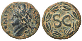SYRIA, Seleucis and Pieria. Antioch. Domitian, 81-96. Ae (bronze, 6.11 g, 21 mm). DOMITIANVS CAESAR Laureate head left. Rev. Large S C in laurel wreat...