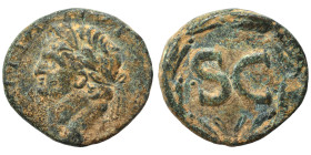 SYRIA, Seleucis and Pieria. Antioch. Domitian, 81-96. Ae (bronze, 4.26 g, 19 mm). DOMITIANVS [CAESAR] Laureate head left. Rev. Large S C in laurel wre...
