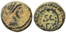 SYRIA, Seleucis and Pieria. Antioch. Hadrian. 117-138. Half-Quadrans (bronze, 1.34 g, 9 mm). Laureate, draped, and cuirassed bust right, seen from beh...