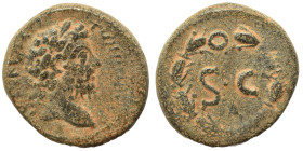 SYRIA, Seleucis and Pieria. Antioch. Antoninus Pius, 138-161. Ae (bronze, 5.99 g, 19 mm). Laureate head of Antoninus Pius, right. S C within laurel wr...