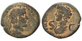 SYRIA, Seleucis and Pieria. Antioch. Antoninus Pius, with Marcus Aurelius as Caesar, 138-161. As (bronze, 9.38 g, 22 mm). Laureate head of Antoninus P...