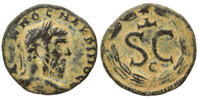SYRIA, Seleucis and Pieria. Antioch. Macrinus, 217-218. Ae (bronze, 2.68 g, 18 mm). Laureate, draped and cuirassed bust of Macrinus to right. Rev. S C...