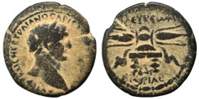 SYRIA, Seleucis and Pieria. Seleucia Pieria. Trajan, 98-117. Ae (bronze, 10.49 g, 25 mm). Laureate head of Trajan right. Rev. СЄΛЄΥΚЄωΝ / ΠЄΙЄΡΙΑС Thu...