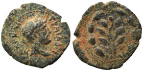 SYRIA, Cyrrhestica. Beroea. Hadrian, 117-138. Chalkous (bronze, 2.15 g, 16 mm). […] ΤΡΑΙ ΑΔ[…] Laureate head of Hadrian to right. Rev. Β-Ε Laurel bran...