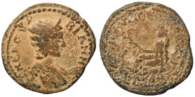 Uncertain city. Orbiana, Augusta, 225-227. Ae (bronze, 9.24 g, 28 mm). Diademed and draped bust right. Rev. Tyche seated left on rock, holding branch ...