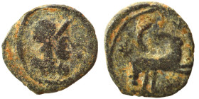 PALMYRENE. Palmyra. Pseudo-autonomous issue, circa 2nd-early 3rd centuries AD. Ae (bronze, 0.52 g, 10 mm). Draped bust of Athena or Roma to right, wea...