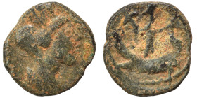 PALMYRENE. Palmyra. Pseudo-autonomous issue, circa 1st-3rd centuries AD. Ae (bronze, 0.40 g, 9 mm). Turreted bust of Tyche right. Rev. Astarte standin...