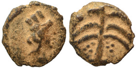 PALMYRENE. Palmyra. Pseudo-autonomous issue, circa 1st-3rd centuries AD. Ae (bronze, 0.50 g, 10 mm). Bust of Tyche right. Rev. Palm tree. Nearly very ...