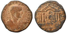 PHOENICIA. Tyre. Elagabalus, 218-222. Tetrassarion (bronze, 11.16 g, 27 mm). IMP CAES M AV ANTONINVS AVG Laureate, draped and cuirassed bust of Elagab...