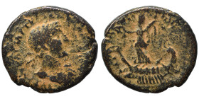 PHOENICIA. Tripolis. Hadrian, 117-138. Assarion (bronze, 4.72 g, 20 mm). [ΑΥΤΟΚΡ ΚΑΙСΑΡ ΤΡΑΙΑΝΟС ΑΔΡΙΑΝΟС] Laureate head of Hadrian to right, with sli...