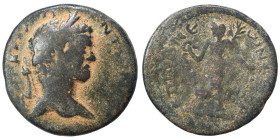 CILICIA. Epiphanea. Caracalla, 198-217. Ae (bronze, 12.72 g, 28 mm). Laureate, draped and cuirassed bust right. Rev. ΕΠΙΦΑΝΕΩΝ Nike advancing left wit...