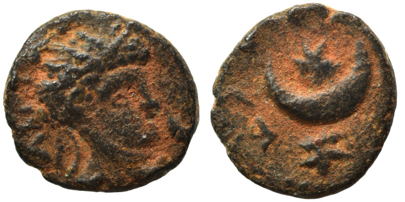 MESOPOTAMIA. Carrhae. Elagabalus (?), 218-222. Ae (bronze, 2.22 g, 14 mm). Radia...