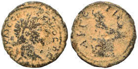 ACHAIA. Aegira. Septimius Severus, 193-211. Diassarion (bronze, 7.08 g, 23 mm). Laureate, draped, and cuirassed bust right. Rev. Uncertain animal (lio...