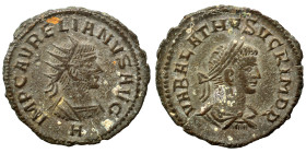 Aurelian, with Vabalathus, 270-275. Antoninianus (bronze, 3.25 g, 21 mm), Antioch. IMP C AVRELIANVS AVG Radiate and cuirassed bust of Aurelian right; ...