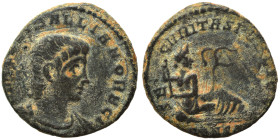 Hanniballianus. Rex Regum, 335-337. Follis (bronze, 1.00 g, 14 mm). Constantinople. FL HANNIBALLIANVS REGI Bareheaded, draped, and cuirassed bust righ...