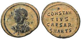 Constantius II, 337-361. Follis (bronze, 2.13 g, 19 mm), Antioch. Laureate, draped and cuirassed bust of Constantius II to left. Rev. Star above, CONS...