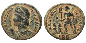 Constantius II, 337-361. Centenionalis (bronze, 4.16 g, 21 mm), Antioch. D N CONSTANTIVS P F AVG Pearl-diademed, draped and cuirassed bust to right.FE...