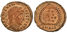 Constantius II, 337-361. Ae (bronze, 1.34 g, 15 mm), Alexandria8. D N CONSTAN-TIVS P F AVG Diademed head of Constantius II right. Rev. VOT/XX/MVLT/XXX...