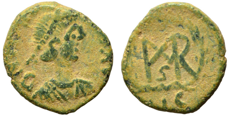 Marcian, 450-457. Nummus (bronze, 0.91 g, 11 mm), Nicomedia. D N MARCIANVS P F A...