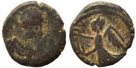 Zeno, 476-491. Ae (bronze, 0.62 g, 8 mm). Diademed, draped and cuirassed bust right. Rev Victory advancing left, holding wreath. Fine.