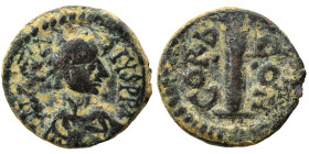 Anastasius I, 491-518. Decanummium (bronze, 2.21 g, 16 mm), Constantinople. [D N ANASTA]SIVS P P AVG Diademed, draped and cuirassed bust to right. Rev...