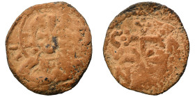 Nicephorus Basilacius, Usurper, 1078. Follis (bronze, 2.99 g, 24 mm), Thessalonica. [IC – XC] Facing bust of Christ Pantokrator. Rev: C - B / N – [B] ...