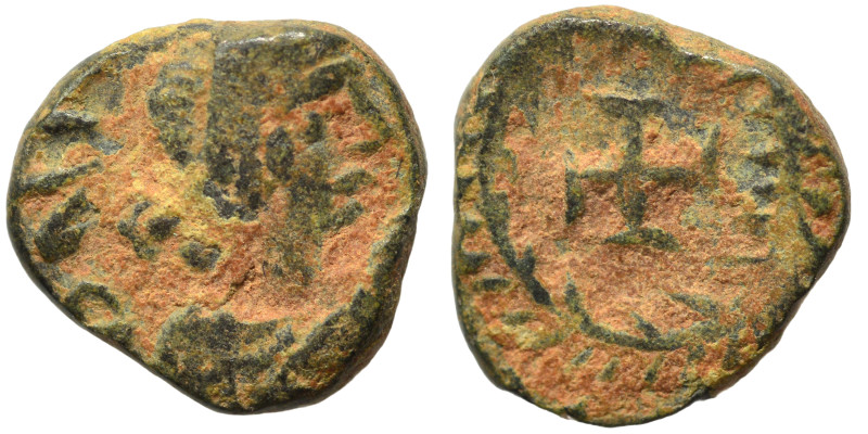 VANDALS. Hilderic, 523-530. Nummus (bronze, 0.94 g, 9 mm), Carthage. [HILD REX] ...