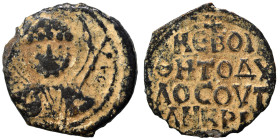 CRUSADERS. Principality of Antioch. Tancred, regent, 1101-1112. Follis (bronze, 3.39 g, 21 mm). Nimbate bust of St. Peter facing, raising his right ha...