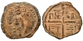 CRUSADERS. Principality of Antioch. Roger of Salerno, regent, 1112-1119. Follis (bronze, 3.11 g, 21 mm). Christ Pantocrator standing facing; IC XC acr...