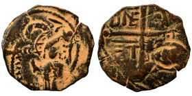CRUSADERS. Principality of Antioch. Roger of Salerno, regent, 1112-1119. Follis (bronze, 2.54 g, 21 mm). Christ Pantocrator standing facing; IC XC acr...