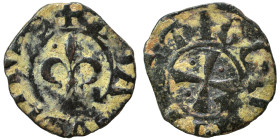 CRUSADERS. Principality of Antioch. Bohémond IV-V, 1233-1251. Pougeoise (bronze, 1.07 g, 15 mm). Fleur-de-lis. Rev. Cross pattee. Nearly very fine.