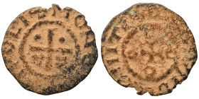 CRUSADERS. County of Tripoli. Raymond I / Raymond II, 1st half of 12th cent. Ae (bronze, 0.55 g, 14 mm). [RAIMV]NDI COMITI Cross pattée with annulet a...
