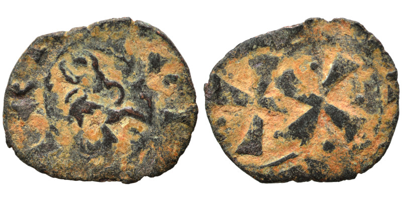 Medieval. Uncertain, double struck Ae (bronze, 0.44 g, 13 mm). Fine.