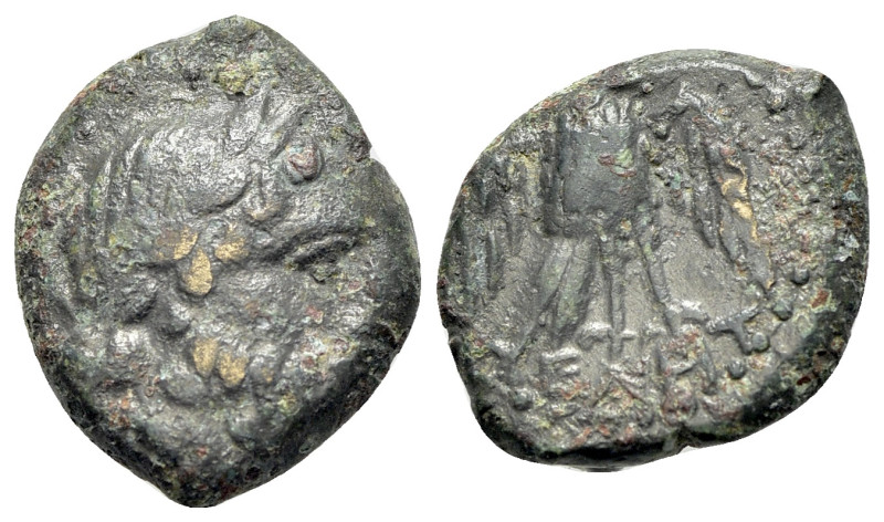 Italy, Northern Lucania, Velia, 4th-2nd centuries BC. Æ (14mm, 2.31g, 4h). Laure...