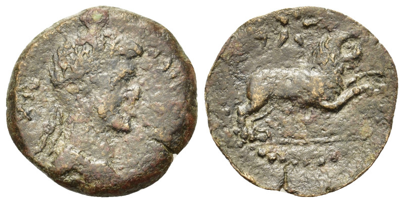 Kings of Mauretania. Ptolemy, AD 24-40. Æ (11,2mm, 4.5g). Caesarea. Diademed and...