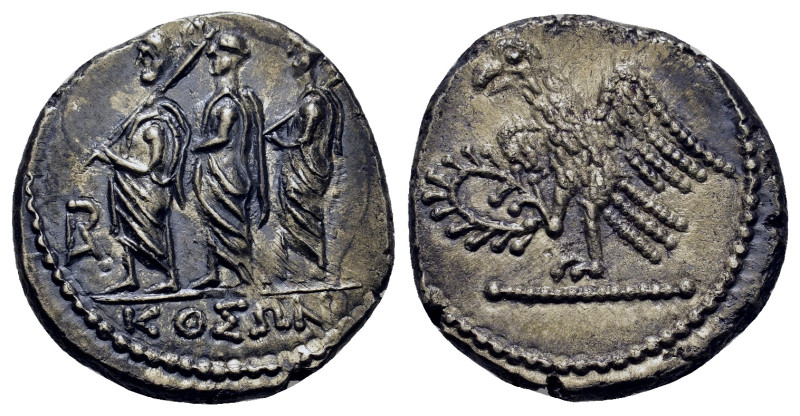 Skythia, Olbia (Koson), ca. 50-29 BC. AR Drachm (18,2mm, 4.4g). Procession of th...