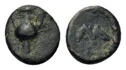 Aeolis, Larissa Phrikonis, c. 4th century BC. Æ (7,8mm, 0.5g). Amphora. R/ ΛΑ within pelleted border. Obolos 25, 2022, 291, otherwise unpublished. Abo...